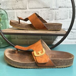 Sam Edelman Leather Thong Sandals Birkenstock Style Size 8